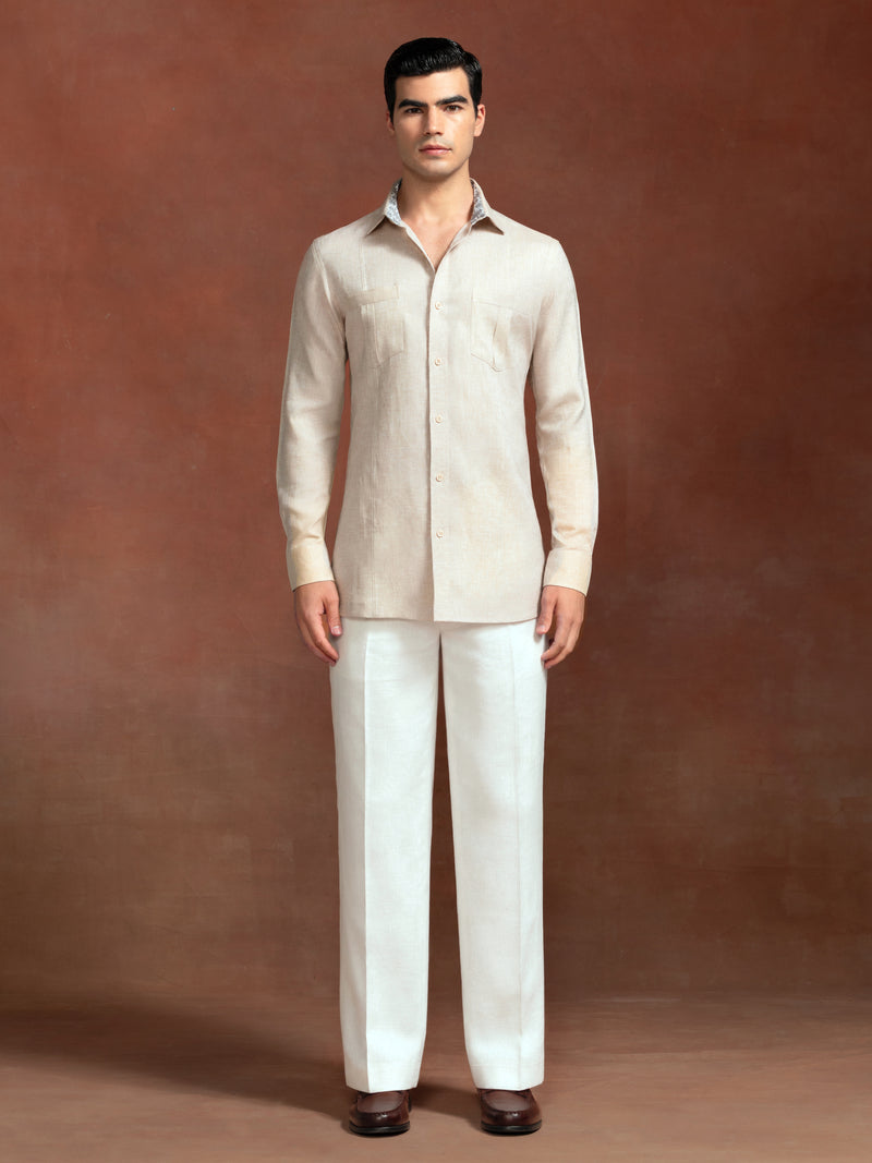 LATTICE PINTUCK SHIRT