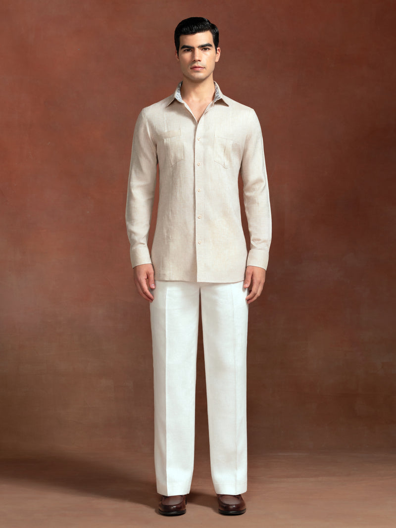 LATTICE PINTUCK SHIRT