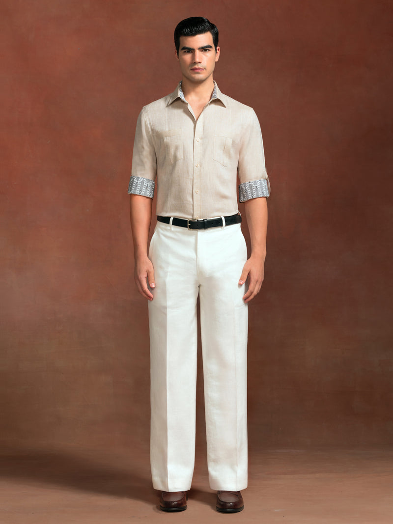 LATTICE PINTUCK SHIRT