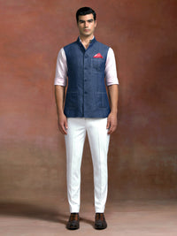 INDIGO LINEN VEST