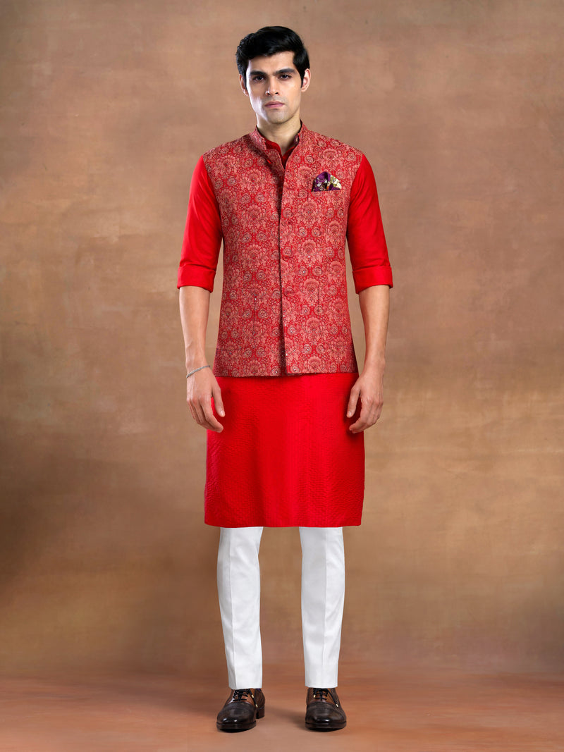 VERMILION FESTIVE WAISTCOAT