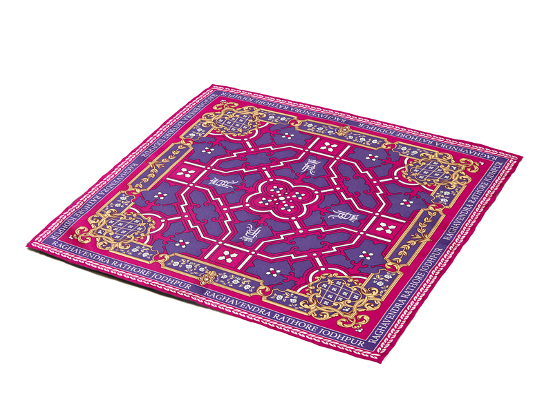 THE MAHARAJA MOSAIC POCKET SQUARE- PLUM