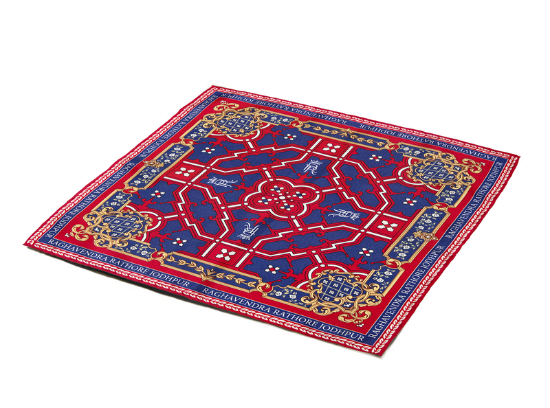 THE MAHARAJA MOSAIC POCKET SQUARE- MAROON