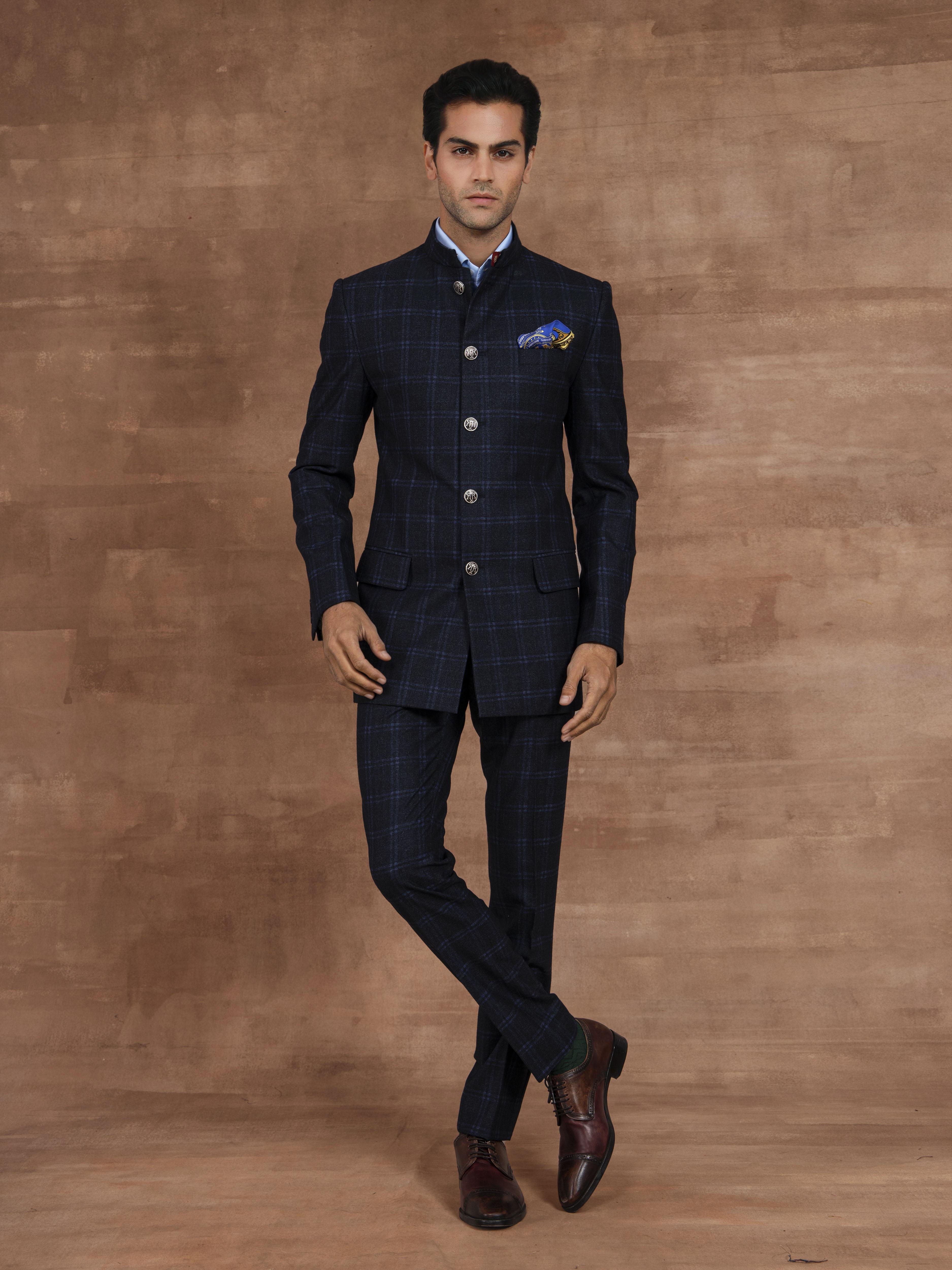 Blue Color Sangeet Wear Stylish Jodhpuri Suit For Men In Fancy Fabric