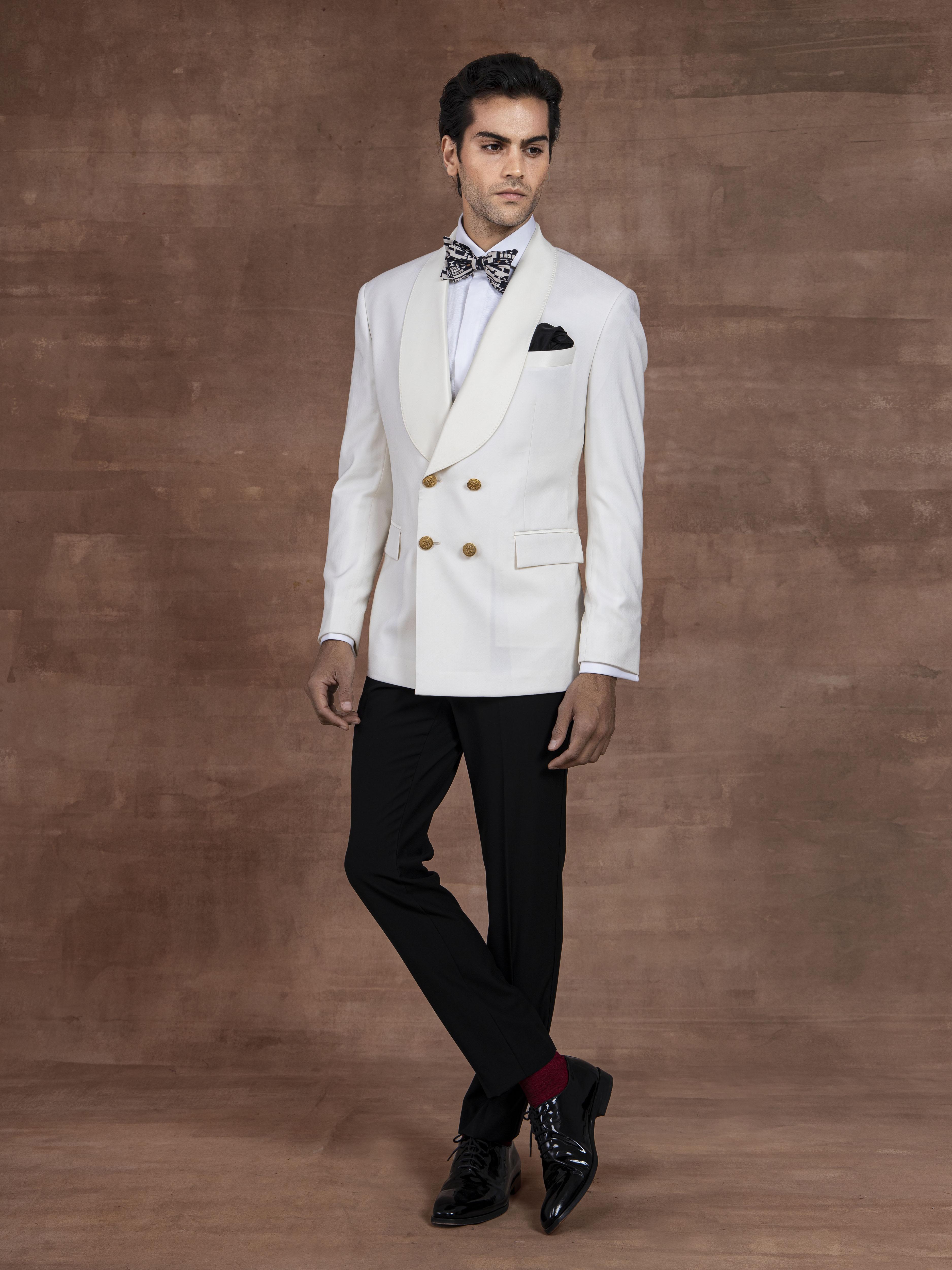 double breasted white coat