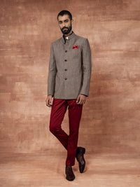 TAUPE BANDHGALA JACKET