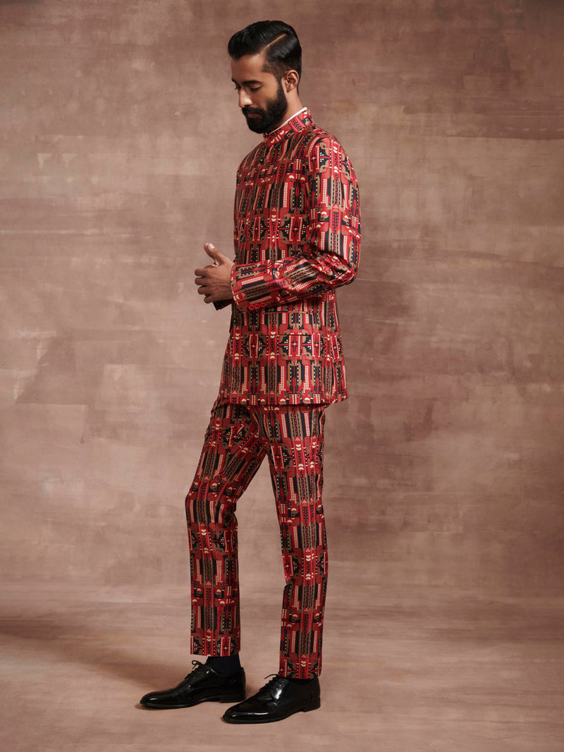 PRINTED BANDHGALA