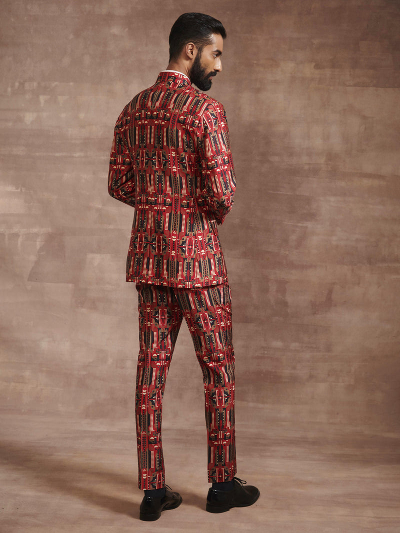 PRINTED BANDHGALA