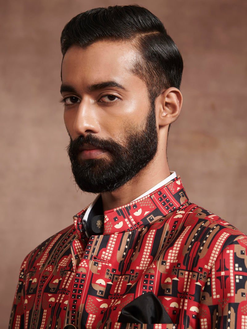 PRINTED BANDHGALA