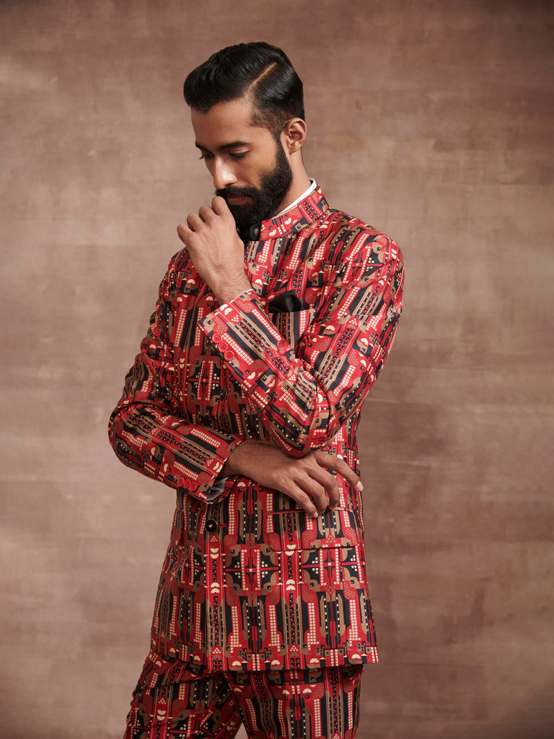 PRINTED BANDHGALA