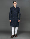 NAVY BLUE BROCADE ACHKAN