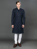 NAVY BLUE BROCADE ACHKAN