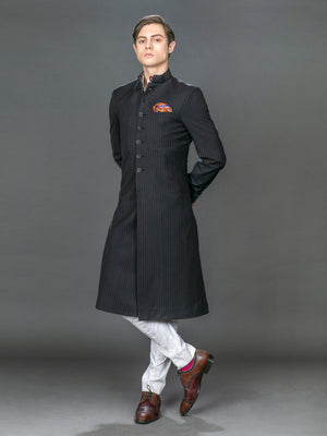 BLACK STRIPES WOOL ACHKAN