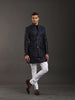 BLUE SILK BANDHGALA JACKET