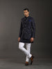 BLUE SILK BANDHGALA JACKET