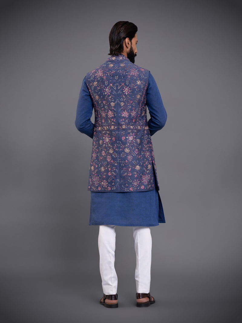 KASHMIR FIZA LONG OPEN WAISTCOAT