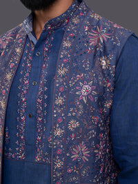 KASHMIR FIZA LONG OPEN WAISTCOAT