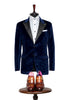 BLUE COTTON VELVET TUXEDO JACKET