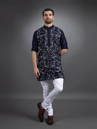 BLUE SILK KURTA
