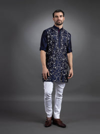 BLUE SILK KURTA
