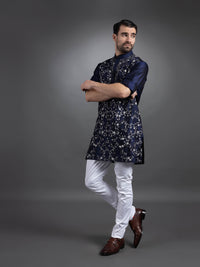 BLUE SILK KURTA