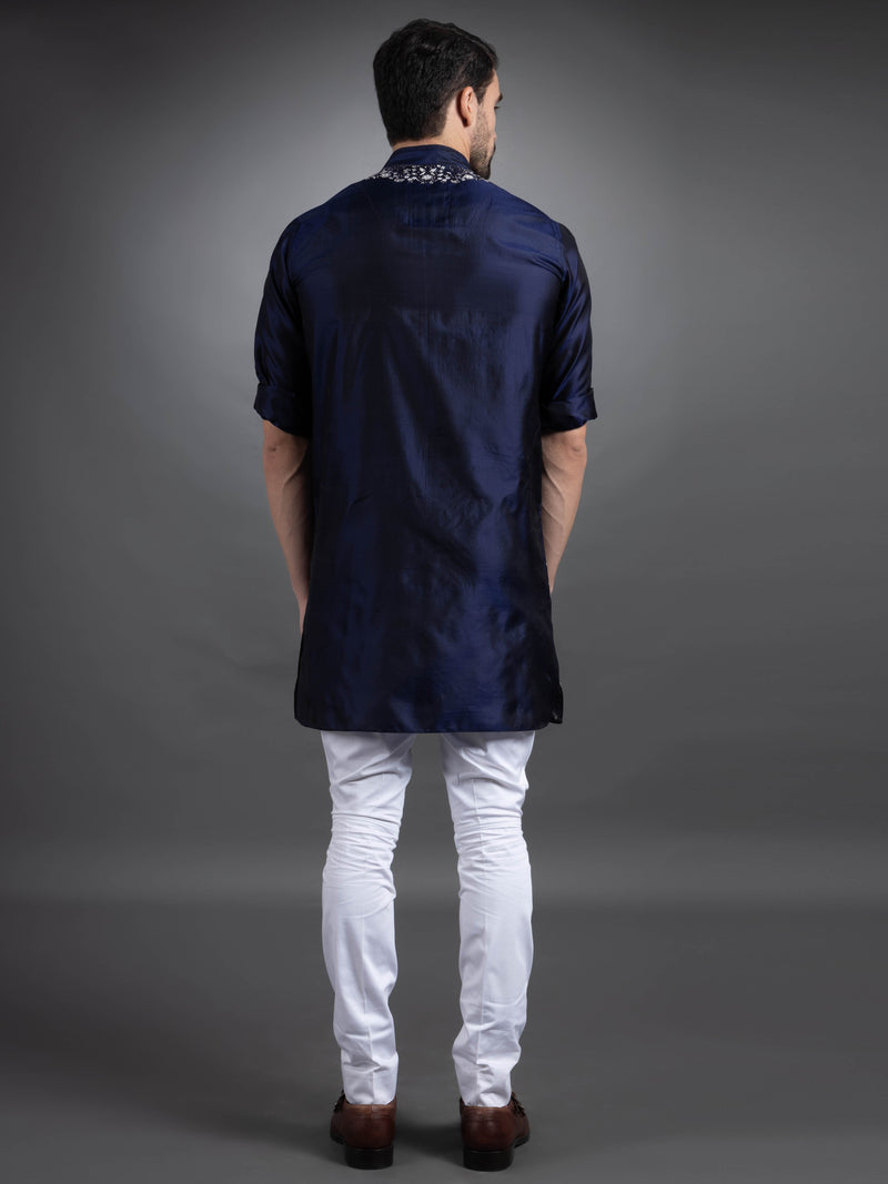 BLUE SILK KURTA