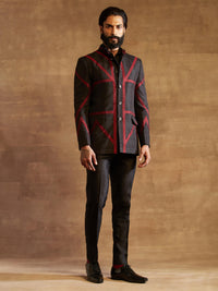 STRIPE BLOCK BANDHGALA