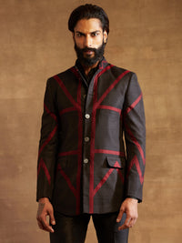 STRIPE BLOCK BANDHGALA