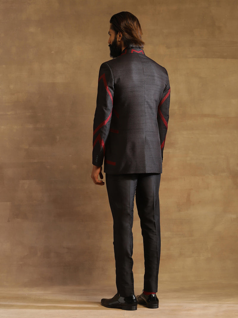 STRIPE BLOCK BANDHGALA