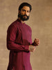 NOCTURNAL FIESTA ASYMMETRIC LINEAR TEXTURED KURTA