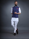 THE BLUE PRINTED COTTON WAISTCOAT