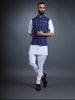 THE BLUE PRINTED COTTON WAISTCOAT