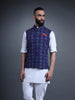 THE BLUE PRINTED COTTON WAISTCOAT