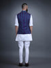 THE BLUE PRINTED COTTON WAISTCOAT