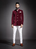 MAROON COTTON VELVET BANDHGALA JACKET