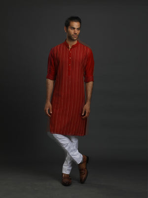 MAROON SILK KURTA