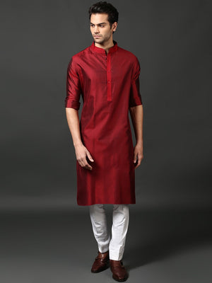 NOBLEMEN ROSE SILK KURTA