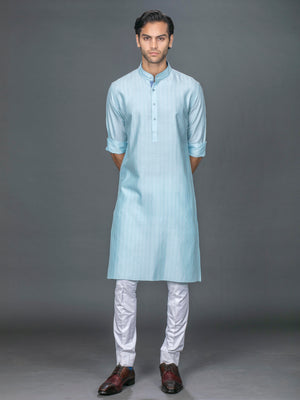 LIGHT BLUE SILK KURTA