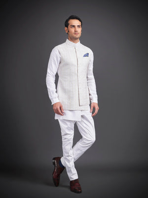 WHITE LINEN WAISTCOAT