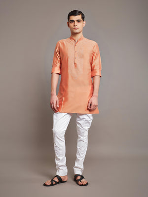 ORANGE COTTON SILK KURTA