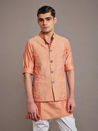 ORANGE COTTON SILK WAISTCOAT