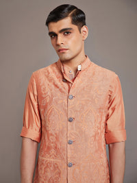 ORANGE COTTON SILK WAISTCOAT