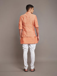 ORANGE COTTON SILK WAISTCOAT