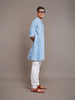 BLUE LINEN KURTA