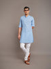 BLUE LINEN KURTA