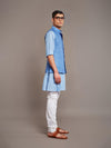 BLUE LINEN WAISTCOAT
