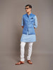 BLUE LINEN WAISTCOAT