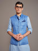BLUE LINEN WAISTCOAT