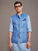 BLUE LINEN WAISTCOAT