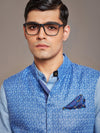 BLUE LINEN WAISTCOAT